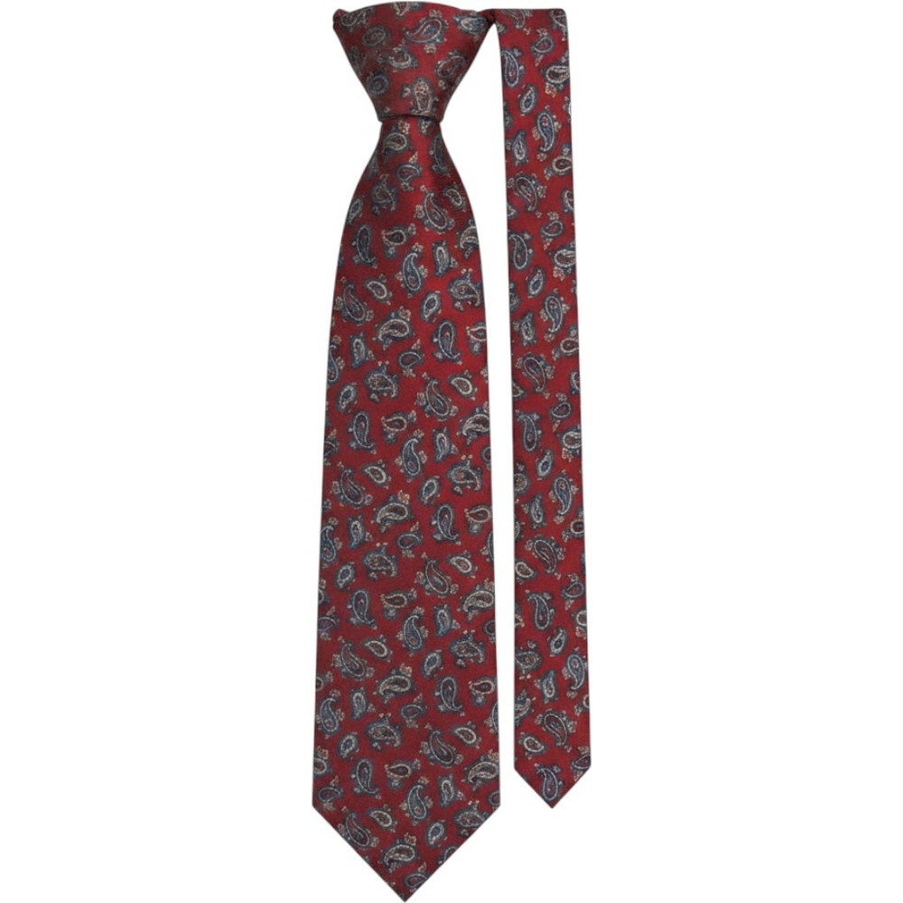 Vintage Egon von Furstenberg Necktie One Size Red Paisley Made in USA RN 43170